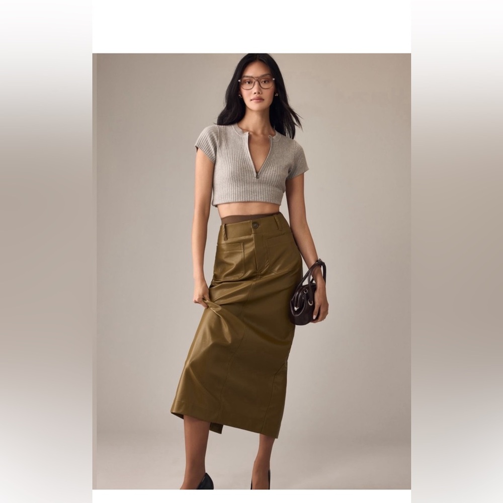 Anthropologie - Maeve Collette Faux Leather Skirt